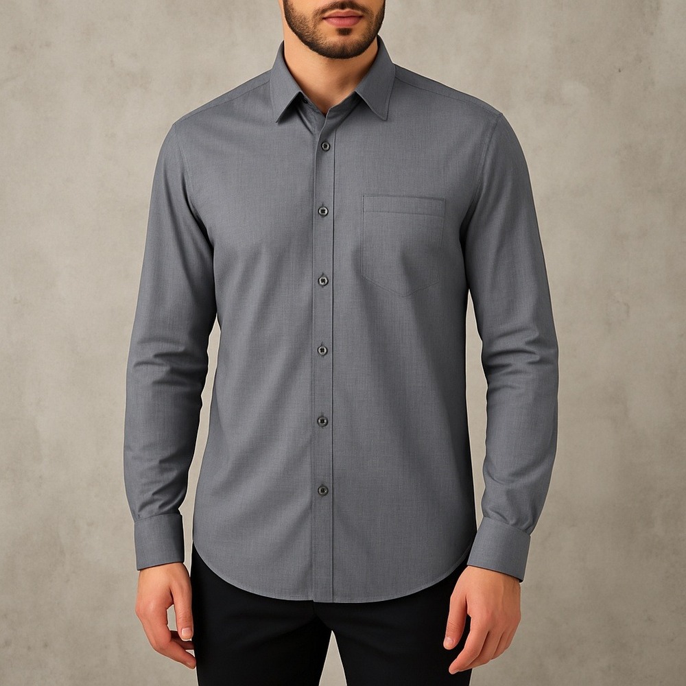 John Varvatos Mens XXL Gray Button Up Shirt Long Sleeve Casual Dress Work Modern